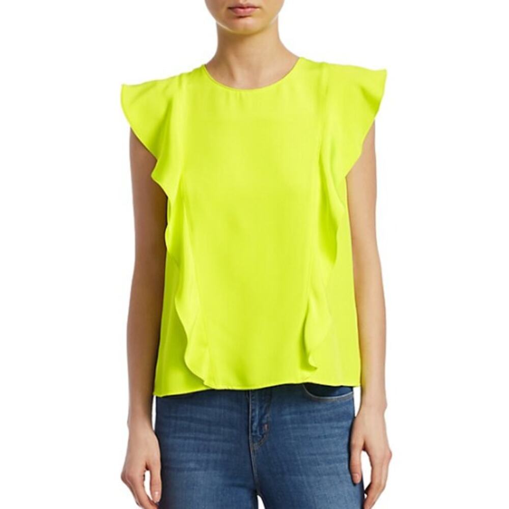 A.L.C. Harris Neon Ruffle Blouse